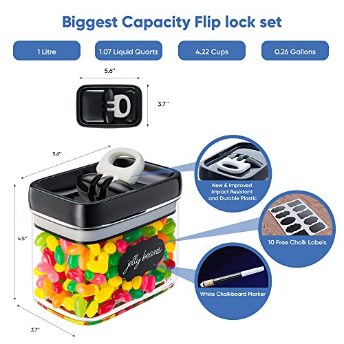 Airtight Food Storage Containers with Improved Lids (6 Count)