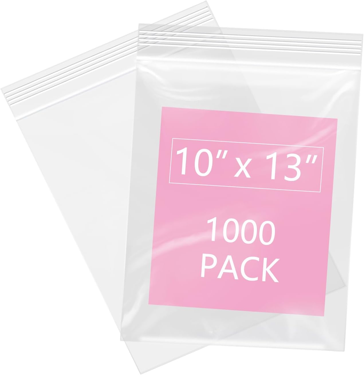 iMailer - 1000 Pcs- 10" x 13" Clear Zip Bags - Reclosable Plastic Zip Poly Bags 2 Mil for Prints, Photos, Documents, Clothing, T-Shirt