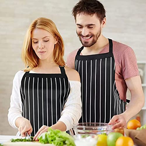 Adjustable Bib Apron with 2 Pockets Cooking Kitchen Cotton Aprons for Women Men Chef Restaurant BBQ Painting Crafting