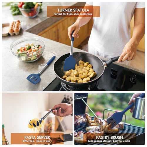 446°F Heat Resistant Silicone Kitchen Utensils (14 Count)
