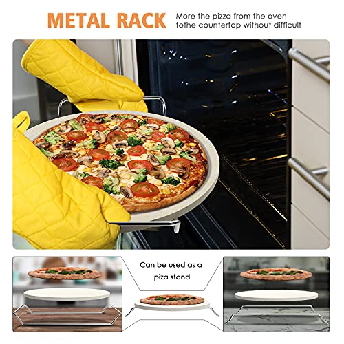 13 Pizza Stone for Oven and Grill with Pizza Peel (5 Count)