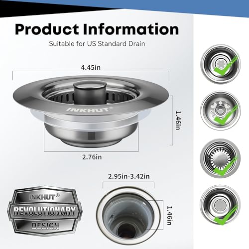 Upgraded 3 in 1 Kitchen Sink Drain Strainer
