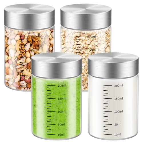 8 Oz Glass Bottles with Lid (4 Count)