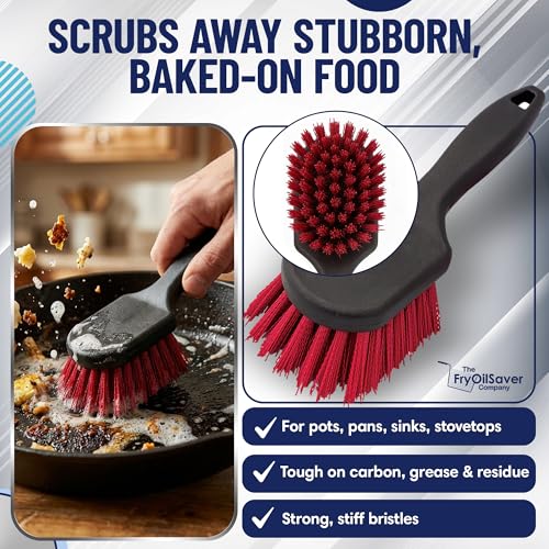 8 Inch Pot & Dish Kitchen Scrub Brush for Heavy