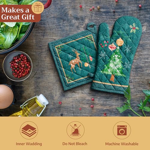 100% Cotton Oven Mitt & Pot Holder Set (2 Count)