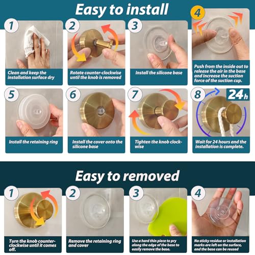Suction Cup Hooks for Shower (4 Count)