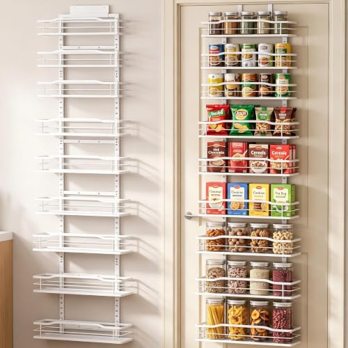 White 9 Tier Over The Door & Wall Mount Pantry Organizer