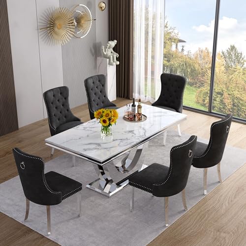 Marble Dining Table Set for 4