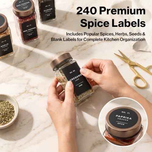Glass Spice Jars with Label (24 Count)