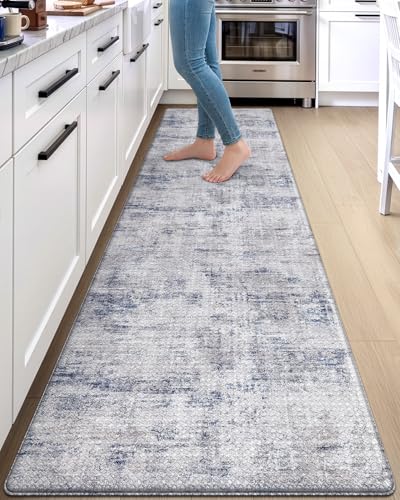 Kitchen Floor Mats Cushioned Anti Fatigue Runner Rug 23x107 Blue