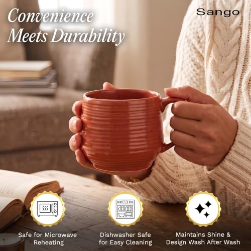 17.5 oz Stoneware Coffee Mugs Set of 4 (4 Count)