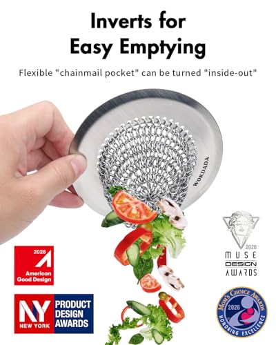 Upgraded Reversible Sink Drain Strainer & Kitchen Sink Stopper Set