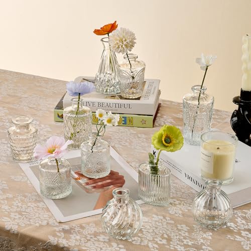 Glass Bud Vase Set of 33 Pcs Small Minimalist Vases for Flowers (33 Count)