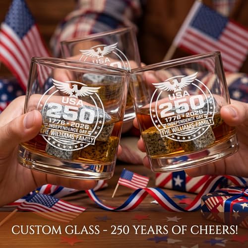 Personalized 250th Anniversary Old Fashioned Whiskey Decanter Set