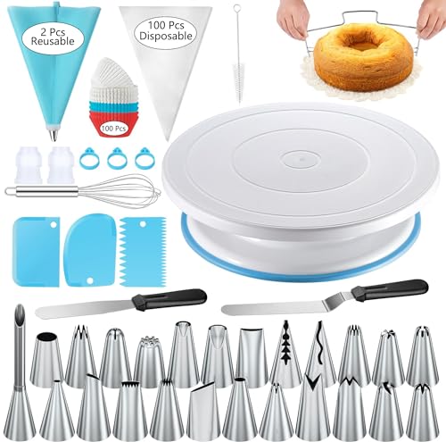 240PCS Cake Decorating Supplies Kits Cake Turntable (240 Count)