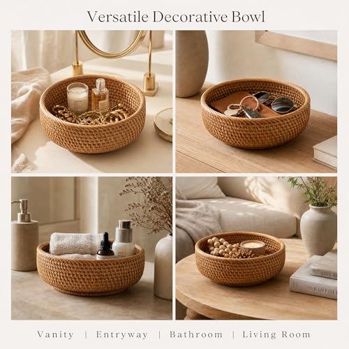 7.9" Small Round Rattan Basket