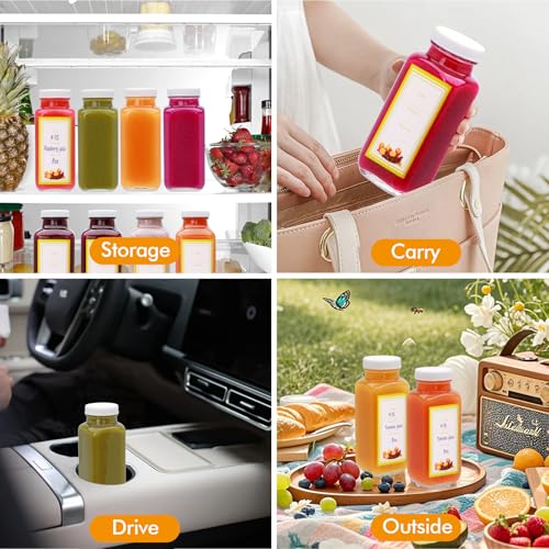 Juice Bottles With Caps 8 oz (12 Count)