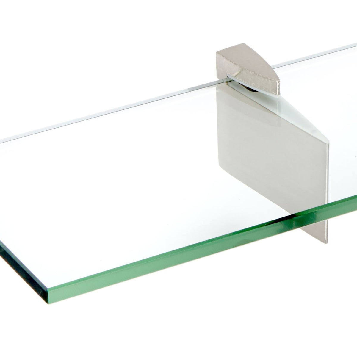 6" x 12" Brushed Steel Raven Glass Shelf