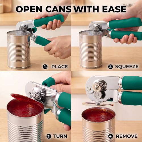 Stainless Steel Swing Open Manual Can Opener Comfortable Grip