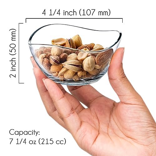 CRYSTALIA Small Glass Bowls for Kitchen Prep (6 Count)