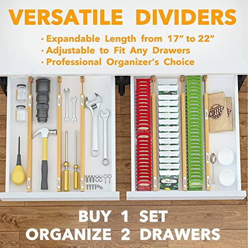 Bamboo Drawer Dividers with Labels
