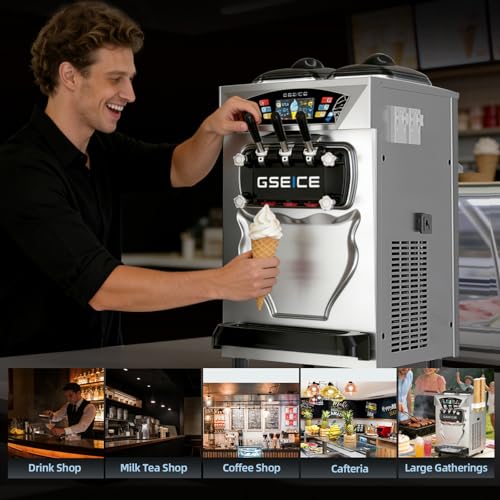 Commercial Soft Serve Ice Cream Machine 3 Flavor