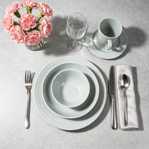 HomeVSS 20 Piece Pearl Dots Stoneware Dinnerware Set