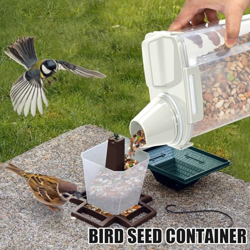 2 Pack 3 Lbs Pet Dog Cat Bird Seed Food Storage Containers for Travel Beige (2 Count)