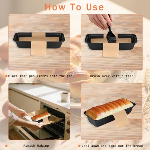 100 Pcs 13x5 in Loaf Pan Liners for Baking Bread Pan Parchment Paper (100 Count)