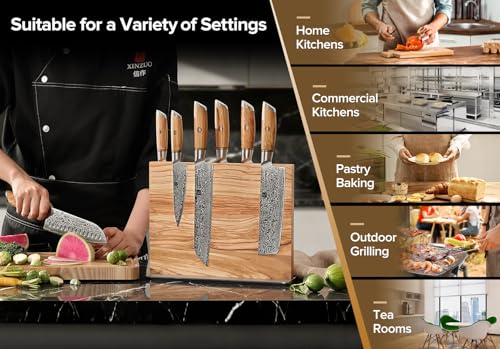 Double Sided Magnetic Knife Holder Rack For Kitchen Counter