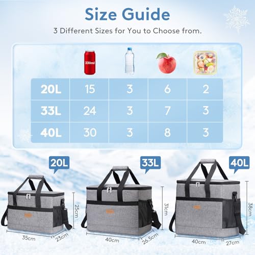 Cooler Bag 50 Cans Collapsible and Insulated Large Lunch Bag Leakproof Soft Cooler Portable for Camping