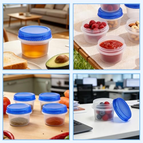 6 Pack Freezer Containers with Screw On Lids (6 Count)