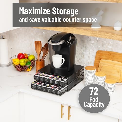 2 Drawer Coffee Pod Organizer with Removable Dividers