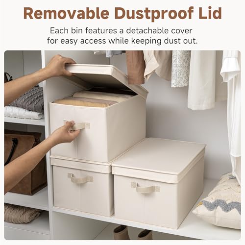Fabric Storage Bins with Lids (3 Count)