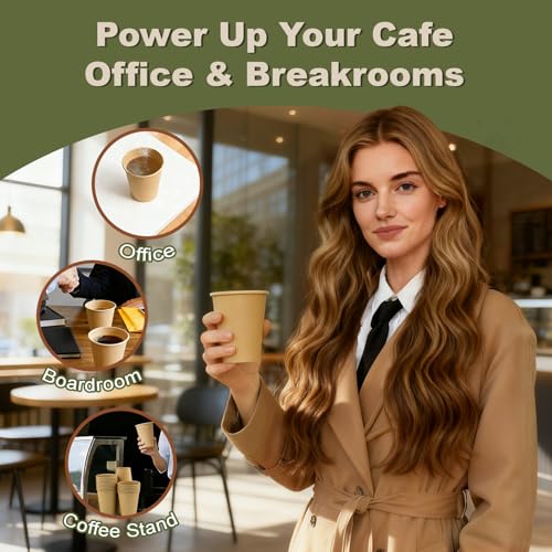 8 oz 100 Pack Disposable Coffee Cups (100 Count)