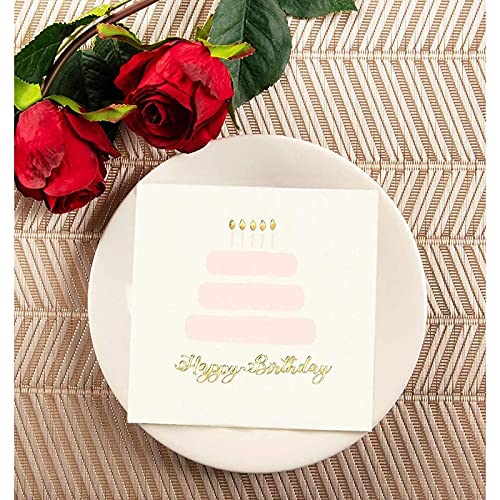 50 Pack Happy Birthday Cocktail Napkins for Women with Gold Foil Accents (50 Count)