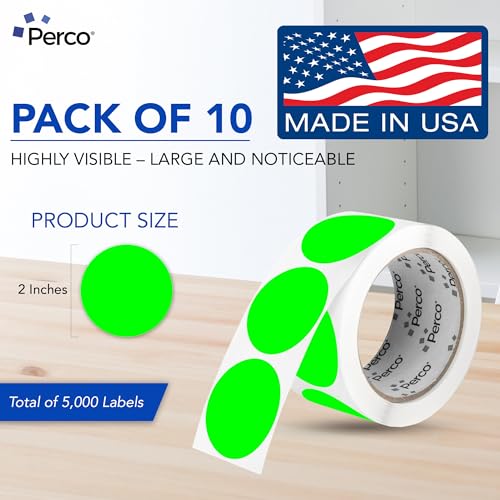 Neon Green Perforated Round Circle Dot Sticker 2 (80 Count)