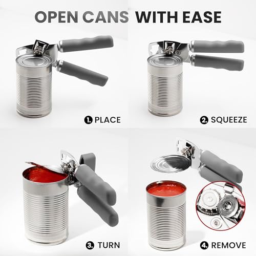 Heavy Duty Stainless Steel Can Opener Manual with Bottle Opener