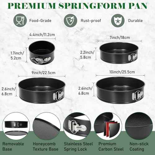 4 Pack Springform Pan Set 4