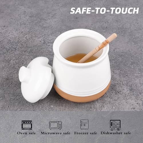 Honey jar with Lid and Wooden Dipper (12 Ounce)
