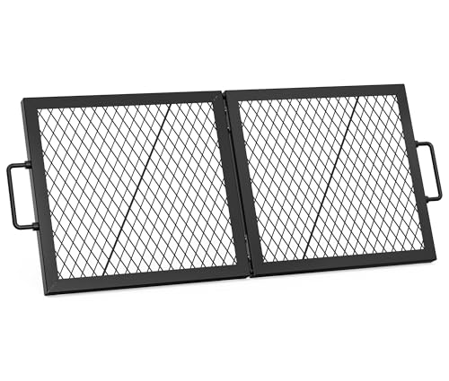 Foldable Rectangular Heavy‑Duty Steel Fire Pit Cooking Grate