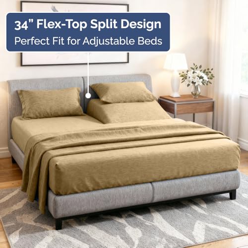 Flex Top Split Head King 4 Piece Sheet Set