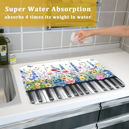 Wild Flowers Kitchen Drying Mat