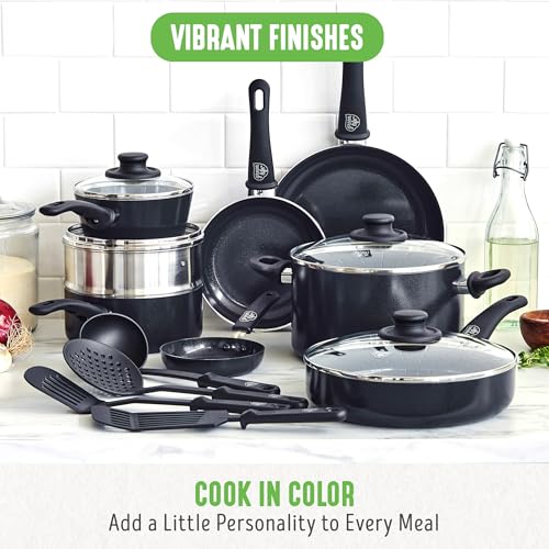 16 Piece Ceramic Nonstick Pots & Pans Cookware Set