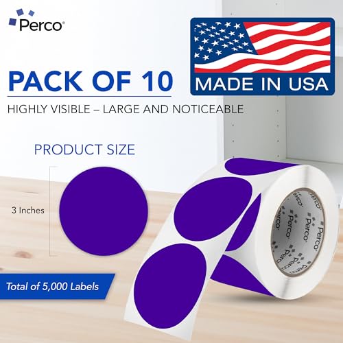Purple Perforated Round Circle Dot Sticker 3 (10 Count)
