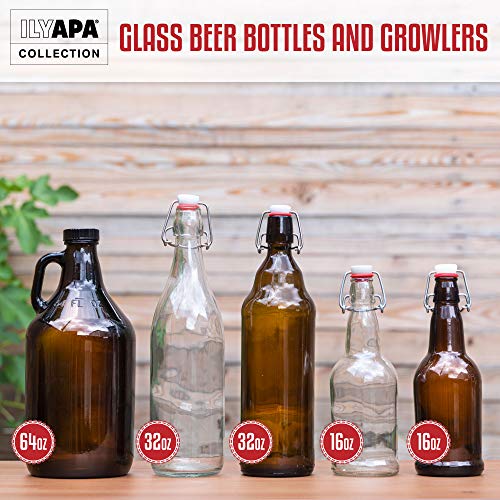 16 oz Amber Glass Beer Bottles (6 Count)