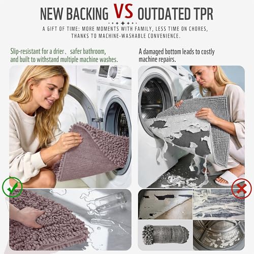 Large Bathroom Rugs Non Slip Washable 36x24 Inch