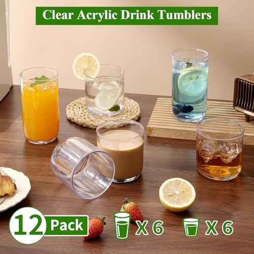Drinking Glasses Set of 12 (12 Count)