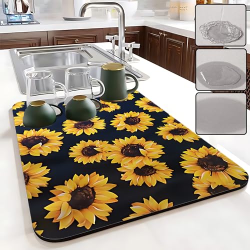 Sunflower Dish Drying Mat