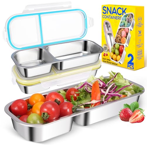 2 Pack Stainless Steel Snack Containers (2 Count)